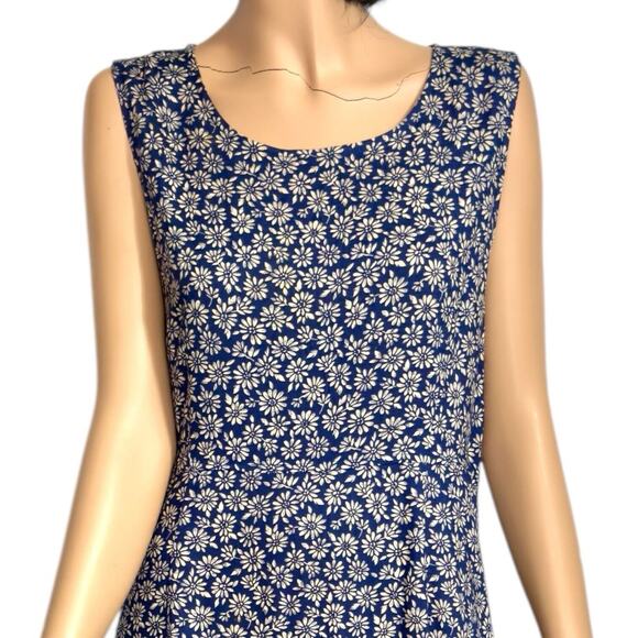 Vintage Y2k 90s Ditsy Floral Boho Maxi Dress 14 Sleeveles Dark Cottagecore Fairy - Picture 3 of 15